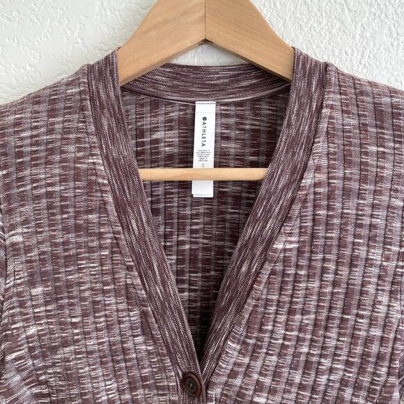 Athleta Revolve Cardigan Sweater Stretch Ribbed Button Down V-Neck Small EUC - Picture 8 of 13